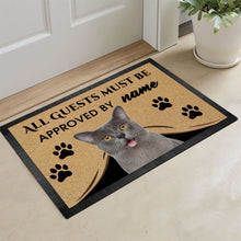 Load image into Gallery viewer, Custom Dog's Name Doormat-All Guests Must be Approved By My Cat Outdoor Doormat