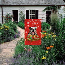 Load image into Gallery viewer, KafePross-Merry Christmas Dog English Bulldog Garden House Flag