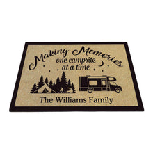 Load image into Gallery viewer, KafePross Personalized Making Memories Camper Doormat