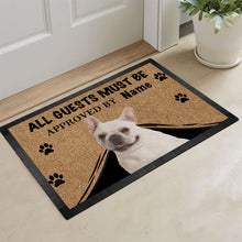 Load image into Gallery viewer, KafePross French Bulldog Dog Doormat All Guest Must be Approved Rubber Floor Mat