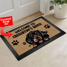 Load image into Gallery viewer, KafePross - Personalized Welcome to My House Home Dog Doormat Dachshund Floor Mat