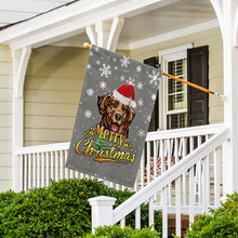 Load image into Gallery viewer, KafePross-Merry Christmas Dog Golden Retriever Garden House Flag