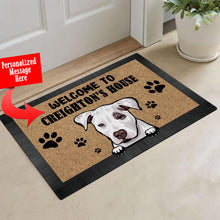 Load image into Gallery viewer, KafePross - Personalized Welcome to My House Home Dog Doormat Pit Bull Floor Mat