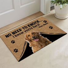 Load image into Gallery viewer, KafePross Golden Retriever Doormat Not Need to Knock, We Know You're Here