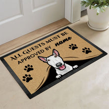 Load image into Gallery viewer, KafePross - Bull Terrier Peeking Dog Doormat - All Guests Must be Approved