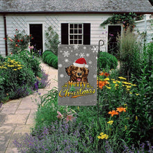 Load image into Gallery viewer, KafePross-Merry Christmas Dog Golden Retriever Garden House Flag