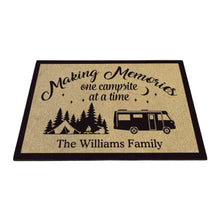 Load image into Gallery viewer, KafePross Personalized Making Memories Camper Doormat