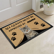 Load image into Gallery viewer, Custom Dog's Name Doormat-All Guests Must be Approved By My Cat Outdoor Doormat