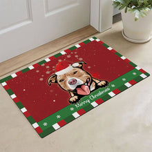 Load image into Gallery viewer, KafePross Christmas Decoration Doormat with Cute Dog Pit Bull