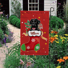 Load image into Gallery viewer, KafePross-Merry Christmas Cute Dog Labrador in Christmas Sock Garden House Flag