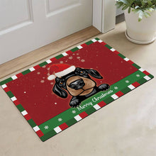 Load image into Gallery viewer, KafePross Christmas Decoration Doormat with Cute Dog Dachshund