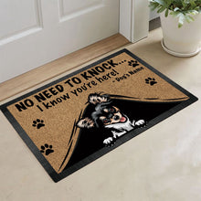 Load image into Gallery viewer, Personalized Doormat Peeking Dog Chichihua No Need to Knock I Know You're Here