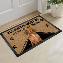 Load image into Gallery viewer, KafePross Dachshund Dog Doormat All Guest Must be Approved Rubber Floor Mat