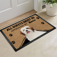 Load image into Gallery viewer, KafePross Lhasa Apso Dog Doormat All Guest Must be Approved Rubber Floor Mat