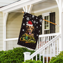 Load image into Gallery viewer, KafePross-Merry Christmas Dog Golden Retriever Garden House Flag