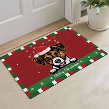 Load image into Gallery viewer, KafePross Christmas Decoration Doormat with Cute Dog Jack Russell Terrier