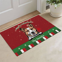 Load image into Gallery viewer, KafePross Personalized Christmas Decoration Doormat with Cute Dog Dachshund