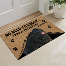 Load image into Gallery viewer, KafePross - Newfoundland Dog Custom Dog's Name Doormat Not Need to Knock, We Know You're Here