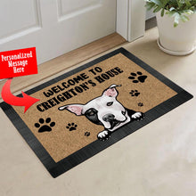 Load image into Gallery viewer, KafePross - Personalized Welcome to My House Home Dog Doormat Pit Bull Floor Mat