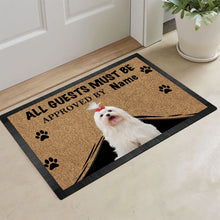 Load image into Gallery viewer, KafePross Maltese Dog Doormat All Guest Must be Approved Rubber Floor Mat