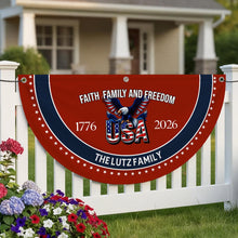 Load image into Gallery viewer, America 250 Anniversary 1776-2026 Decor Bunting Flag, God Bless America Eagle Yard Signs Party Hanging Banner, Durable &amp; Waterproof Vinyl Material
