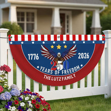 Load image into Gallery viewer, America 250 Anniversary 1776-2026 Decor Bunting Flag, God Bless America Eagle Yard Signs Party Hanging Banner, Durable &amp; Waterproof Vinyl Material
