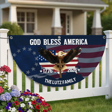Load image into Gallery viewer, America 250 Anniversary 1776-2026 Decor Bunting Flag, God Bless America Eagle Yard Signs Party Hanging Banner, Durable &amp; Waterproof Vinyl Material
