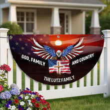 Load image into Gallery viewer, America 250 Anniversary 1776-2026 Decor Bunting Flag, God Bless America Eagle Yard Signs Party Hanging Banner, Durable &amp; Waterproof Vinyl Material
