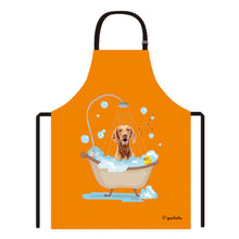 Load image into Gallery viewer, Cute Dog Apron Vizsla Taking Shower in a Bathtub
