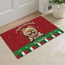 Load image into Gallery viewer, KafePross Personalized Christmas Decoration Doormat with Cute Dog Pomeranian
