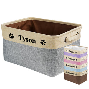 KafePross Custom Storage Basket Dog Toys Box, 72 dog breeds optional