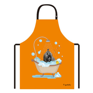 Cute Dog Apron Havanese Taking Shower in a Bathtub