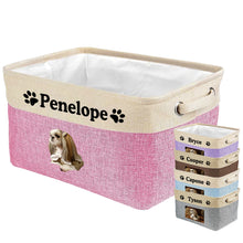 Load image into Gallery viewer, KafePross Custom Storage Basket Dog Toys Box, 72 dog breeds optional
