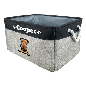 KafePross Custom Storage Basket Dog Toys Box, 72 dog breeds optional