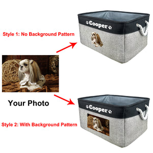 KafePross Custom Storage Basket Dog Toys Box, 72 dog breeds optional