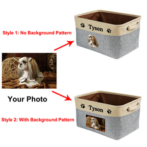 KafePross Custom Storage Basket Dog Toys Box, 72 dog breeds optional