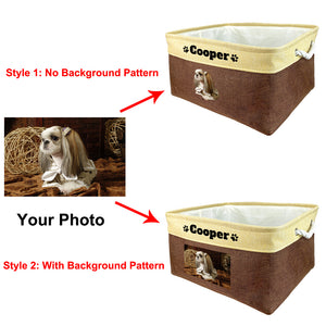 KafePross Custom Storage Basket Dog Toys Box, 72 dog breeds optional