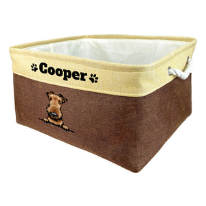 KafePross Custom Storage Basket Dog Toys Box, 72 dog breeds optional