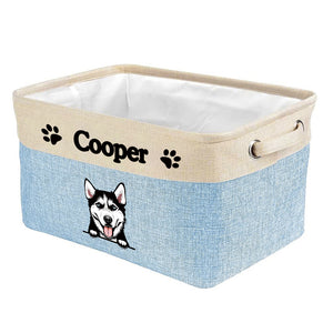 KafePross Custom Storage Basket Dog Toys Box, 72 dog breeds optional