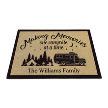 Load image into Gallery viewer, KafePross Personalized Making Memories Camper Doormat
