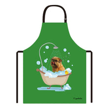 Load image into Gallery viewer, Cute Dog Apron Brugr Taking Shower in a Bathtub
