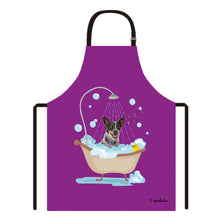 Load image into Gallery viewer, Cute Dog Apron Aucd Taking Shower in a Bathtub

