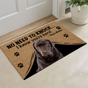 KafePross Labrador Doormat Not Need to Knock, We Know You're Here