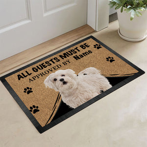 KafePross Maltese Poodle Dog Doormat All Guest Must be Approved Rubber Floor Mat