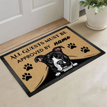 Load image into Gallery viewer, KafePross-Pit Bull Peeking Dog Doormat-All Guests Must be Approved
