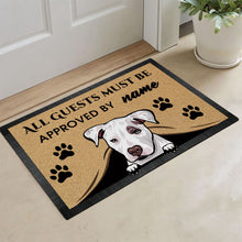 Load image into Gallery viewer, KafePross-Pit Bull Peeking Dog Doormat-All Guests Must be Approved
