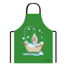 Load image into Gallery viewer, Cute Dog Apron Havanese Taking Shower in a Bathtub
