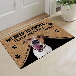 BEEGAOU Jack Russell Terrier Doormat Not Need to Knock, We Know You're Here