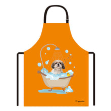 Load image into Gallery viewer, Cute Dog Apron Shihtzu Taking Shower in a Bathtub
