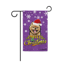 Load image into Gallery viewer, KafePross-Merry Christmas Dog Pomeranian Garden House Flag
